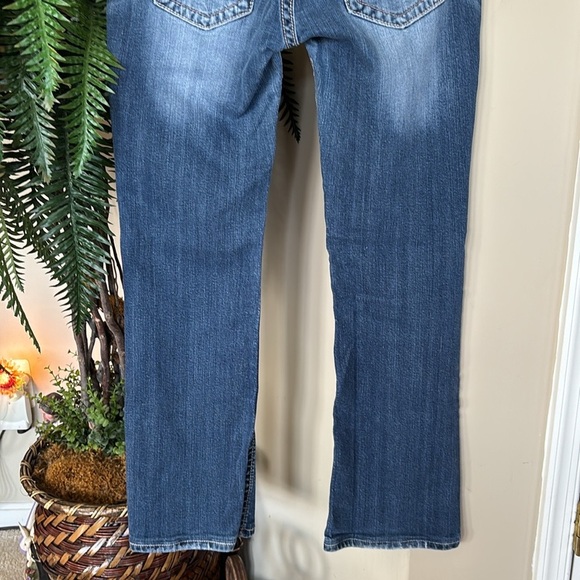 Miss Me Vintage Rhinestone Studded Y2K Mid Rise Bootcut Denim Washed Blue Jeans - Picture 13 of 16